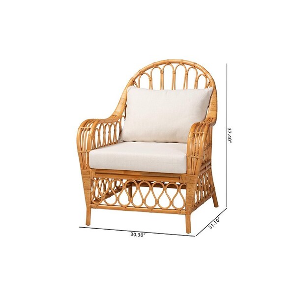 Reina Bohemian Light Honey Rattan Arm Chair